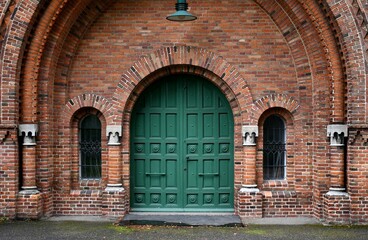 Fototapeta na wymiar old teal church door