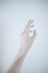 hand with fingers on the white background