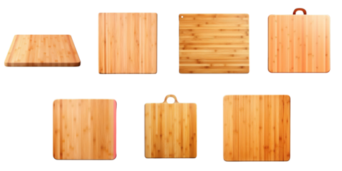 Png Set A solitary perspective of a bamboo chopping board on a transparent background made of wood