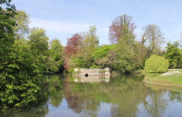 Fototapeta na wymiar Park de l'Orangerie located in Strasbourg Alsace France 