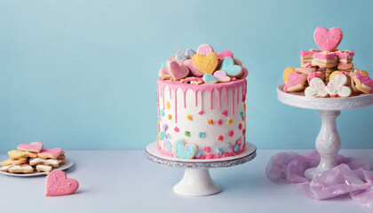 birthday cake with pink frosting