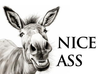 a funny donkey portrait 