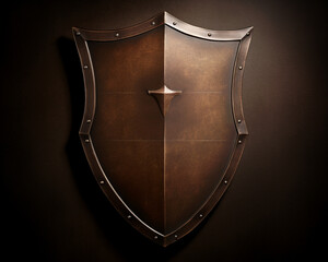 bronze shields and coats of arms - obrazy, fototapety, plakaty