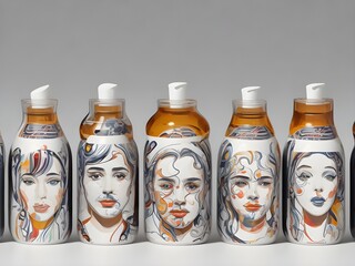 product bottles with art
