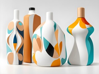 colored set of bottles