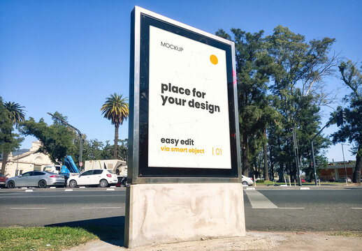 Billboard Sign Street Park Mockup 07