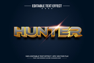 Hunter 3D editable text effect template