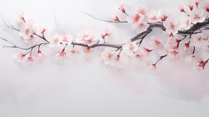 a delicate transparent background image with a cluster of delicate cherry blossoms, celebrated for their ephemeral beauty