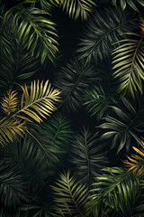 Fototapeta na wymiar Tropische Blätter Hintergrund. Grüne Palmenblätter