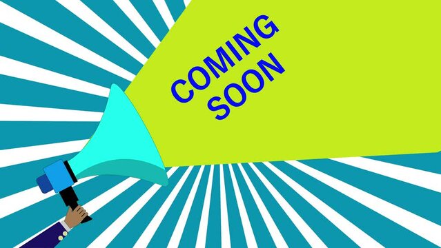 Comic Pop Art text 'COMING SOON' banner , surprise moment styles rays animation. rs_ 1194