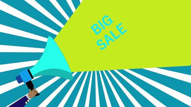 Comic Pop Art text 'BIG SALE' banner , surprise moment styles rays animation. rs_ 1195