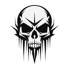 Artistic metal skull. Suitable with hard rock, scary, and metal design needs.