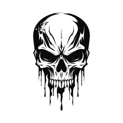Artistic metal skull. Suitable with hard rock, scary, and metal design needs.