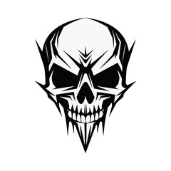 Artistic metal skull. Suitable with hard rock, scary, and metal design needs.