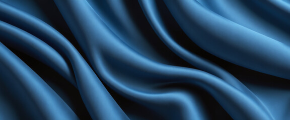 Obraz premium Abstract background of blue crumpled fabric. Cloth with folds. Colorful illustration. Generative AI