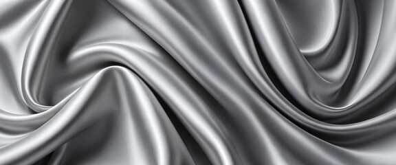 Fototapeta premium Abstract background of silver crumpled fabric. Cloth with folds. Colorful illustration. Generative AI