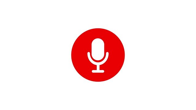 White color microphone icon on the counter. White color background. rs_ 1679