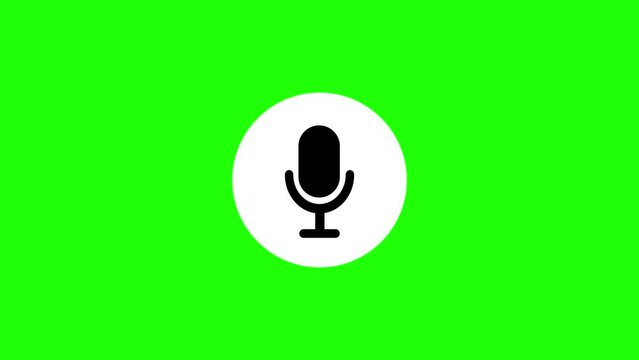 Black color microphone icon on the counter. green color background. rs_ 1681