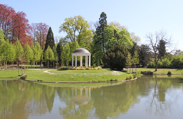 Fototapeta na wymiar Park de l'Orangerie located in Strasbourg Alsace France 