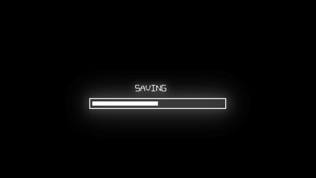 New white color waiting saving bar animation video footage on black background. s_201