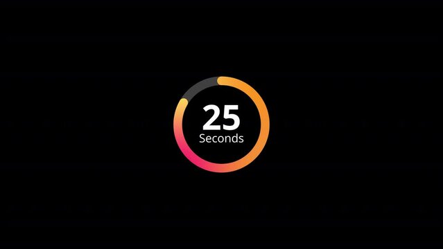 Circle countdown timer 30 seconds animation from 30 to 0 seconds, 30 Seconds countdown, Countdown timer, countdown