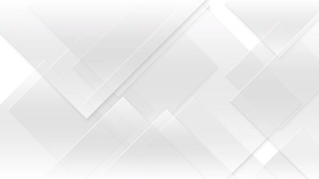 Bright white grey geometric abstract corporate motion background. Seamless loop. 4K footage