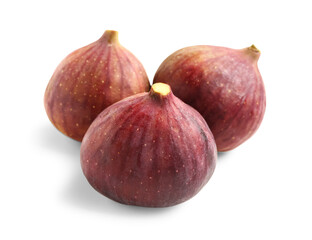 Ripe fresh figs isolated on white background