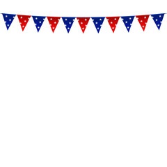 Vector uk flag garland. union jack pennants chain. british party bunting decoration. great britain flags