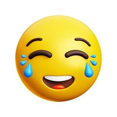 Laughing face with tears emoji, 3d style emoticon