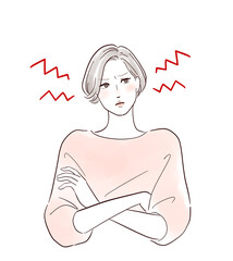 イライラしているミドル女性