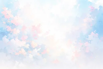 Fotobehang 草花の幻想的な水彩画背景 © Nagi Mashima