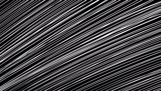 White sketch lines on a black screen. Stock 4K video with academic drawing texture with alpha channel. Art effect of pencil strokes.