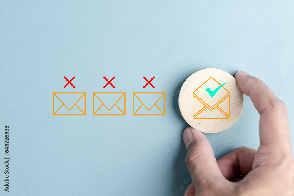 Poster Email Checking and Protection Security from Spam. Security protection notification on internet letter security protect, junk and trash mail and compromised information.
