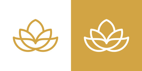 Inspiration for a lotus flower logo design made in a minimalist line style