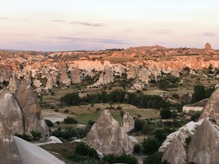 View of Cappadocian rock formations, Turkey