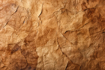 Close-Up of Crumpled Brown Paper Texture