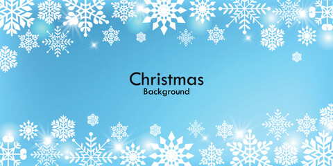 Christmas blue background with snowflakes