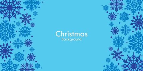 Merry Christmas Blue snowflakes card design Background