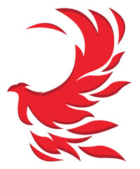 illustration of a red phoenix