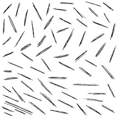 sharp small needles or streaks