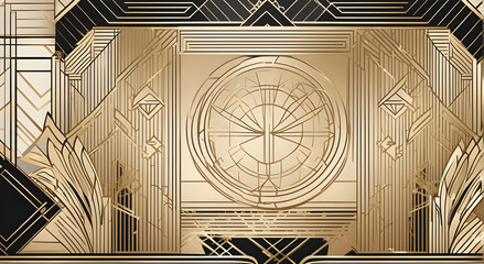 luxury geometric gold line art, decoration background, vector, abstract, top view