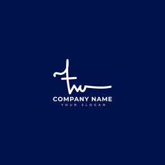 Tw Initial signature logo vector design