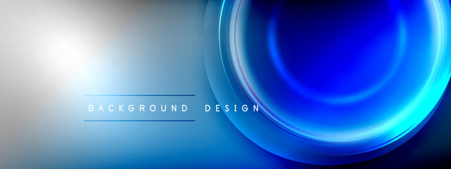 Circles lines and bubbles on bright glowing effect gradient with light and shadow effects. Dynamic interplay of light, shadow and depth. Futuristic and rhythmic technology design