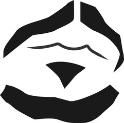 얼굴 수영과 입 추상 벡터 일러스트