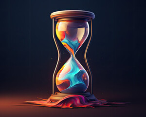 Race Against Time: Hourglass Stock Illustration for AI-Powered Fitness Apps