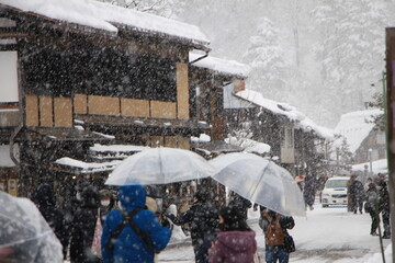 Snowplow Used in Shirakawa-go Village in Japan During Snowy Winter