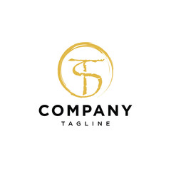 Letter T S circle logo icon vector template.eps