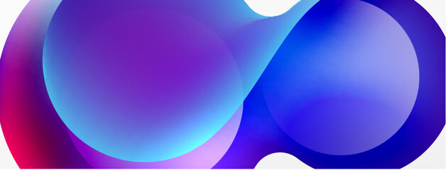 Fluid abstract background. Liquid color gradients composition. Round shapes and circle flowing design for wallpaper, banner, background or landing