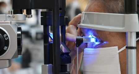 eye examination using a tonometer