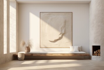 Empty room in Scandinavian style, minimalist design, copy space